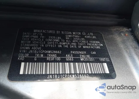 2019 Nissan Rogue Sport S from USA, damaged, VIN JN1BJ1CP0KW528662